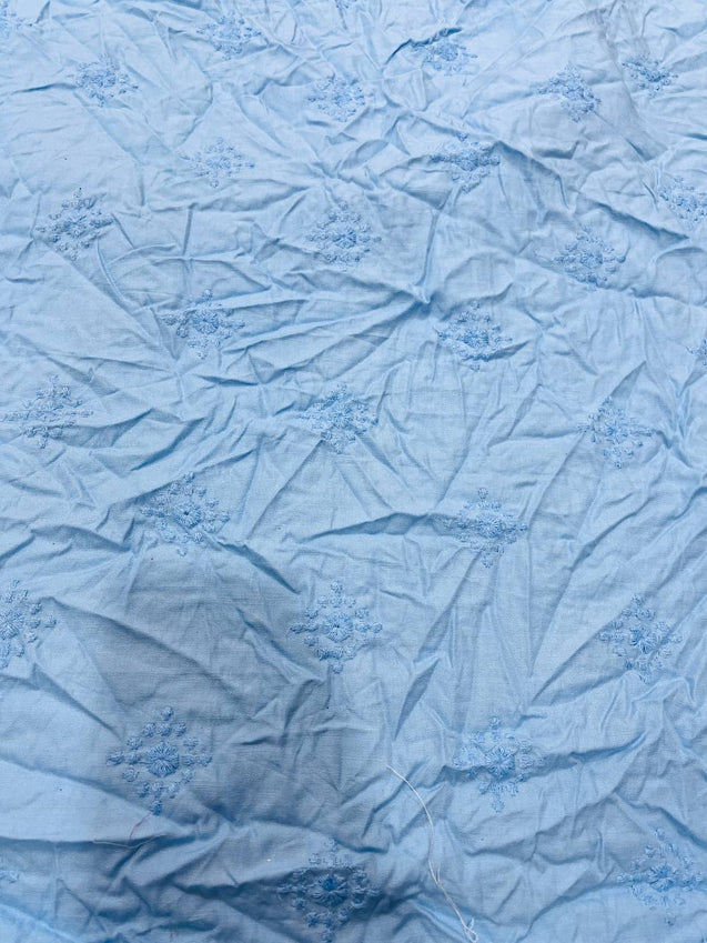 Cut Piece SALE- Premium Designer HAKUBA CHIKANKARI FABRICS IN SALE - Cut SIZE (0.80) METER
