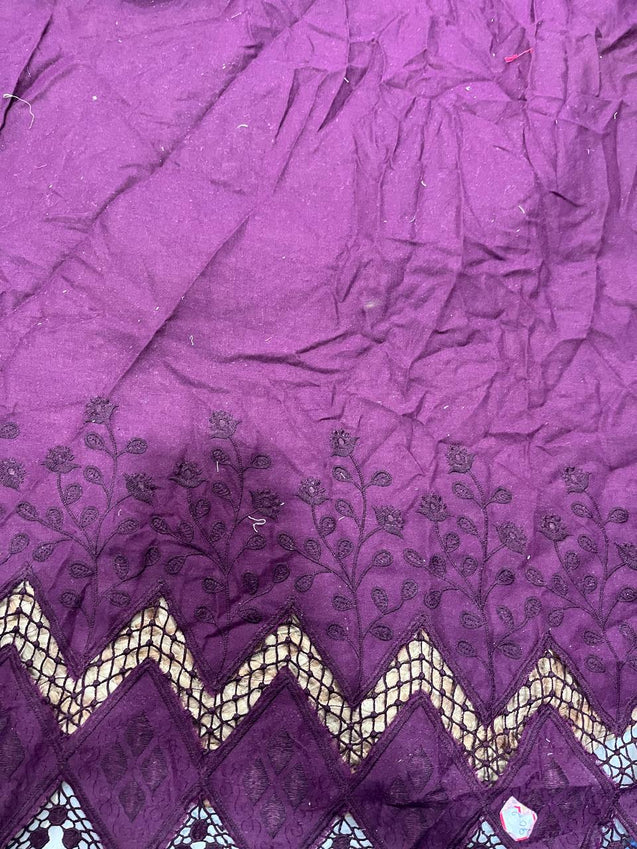 Cut Piece SALE- Premium Designer HAKUBA CHIKANKARI FABRICS IN SALE - Cut SIZE (1.4) METER