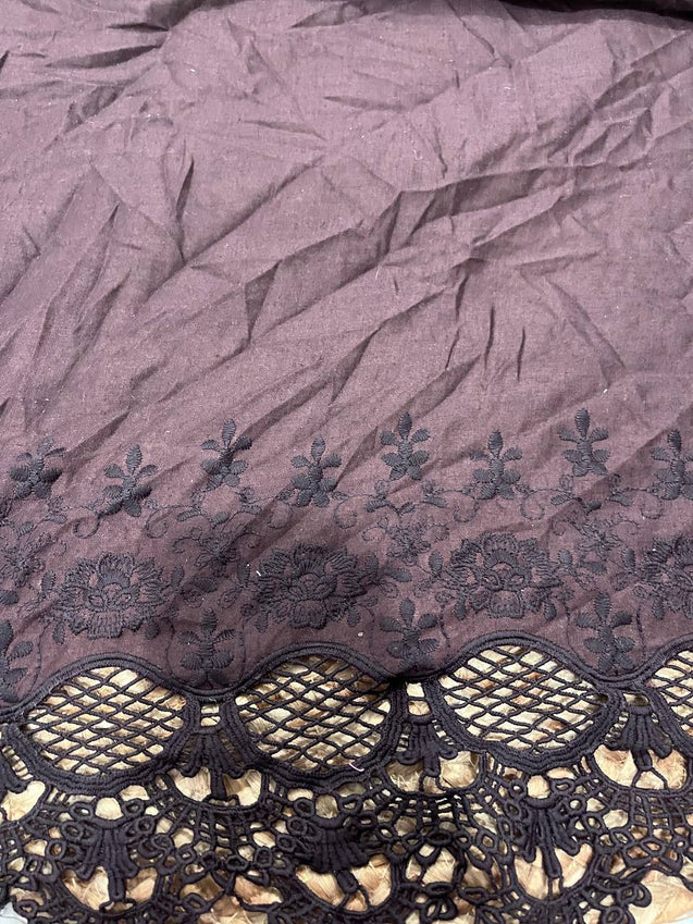 Cut Piece SALE- Premium Designer HAKUBA CHIKANKARI FABRICS IN SALE - Cut SIZE (1) METER