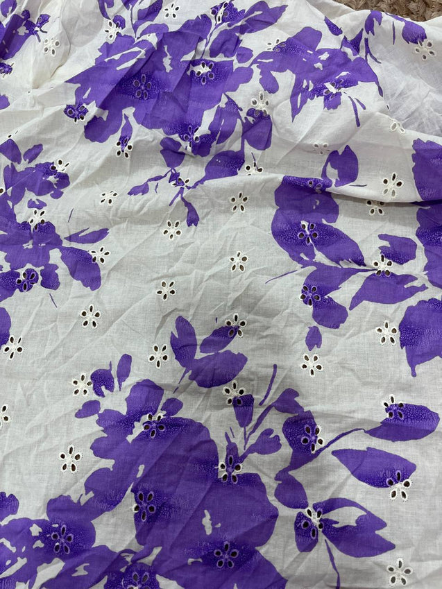 Cut Piece SALE- Premium Designer HAKUBA CHIKANKARI FABRICS IN SALE - Cut SIZE (1) METER