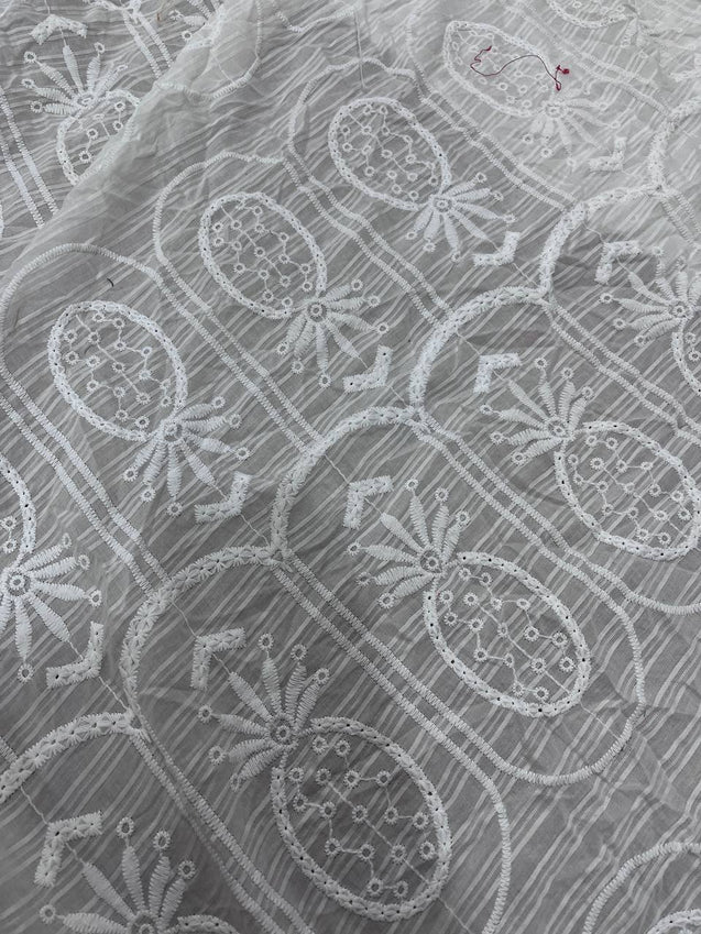 Cut Piece SALE- Premium Designer HAKUBA CHIKANKARI FABRICS IN SALE - Cut SIZE (1.5) METER