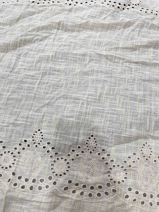 Cut Piece SALE- Premium Designer HAKUBA CHIKANKARI FABRICS IN SALE - Cut SIZE (1.20) METER