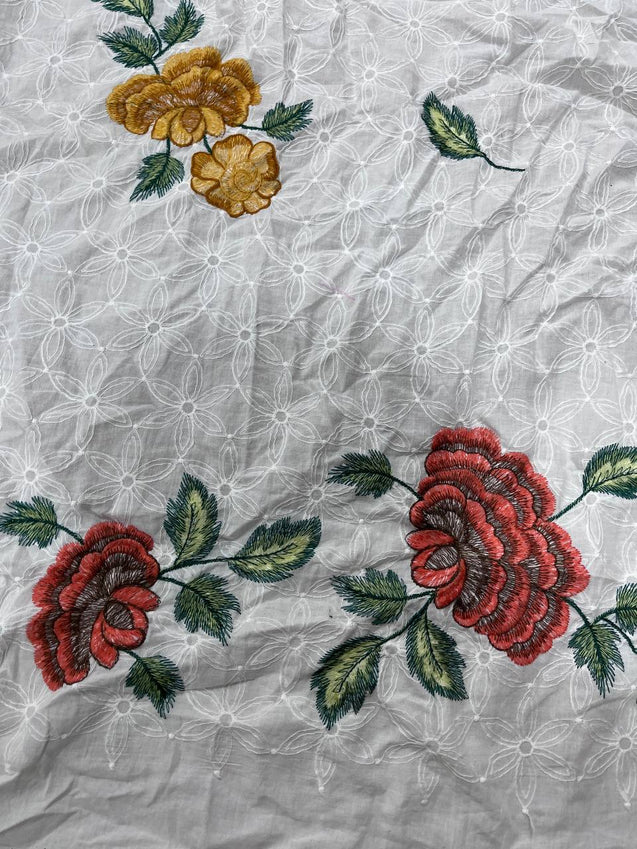 Cut Piece SALE- Premium Designer HAKUBA CHIKANKARI FABRICS IN SALE - Cut SIZE (1.25) METER