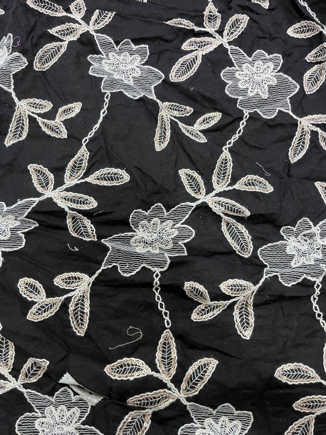 Cut Piece SALE- Premium Designer HAKUBA CHIKANKARI FABRICS IN SALE - Cut SIZE (1) METER