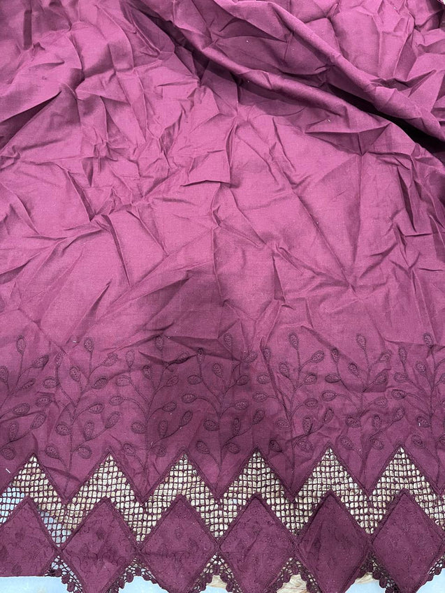 Cut Piece SALE- Premium Designer HAKUBA CHIKANKARI FABRICS IN SALE - Cut SIZE (1) METER