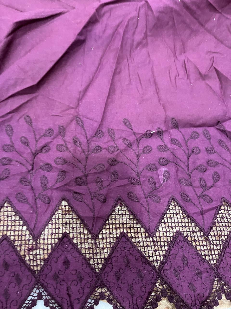 Cut Piece SALE- Premium Designer HAKUBA CHIKANKARI FABRICS IN SALE - Cut SIZE (1.25) METER