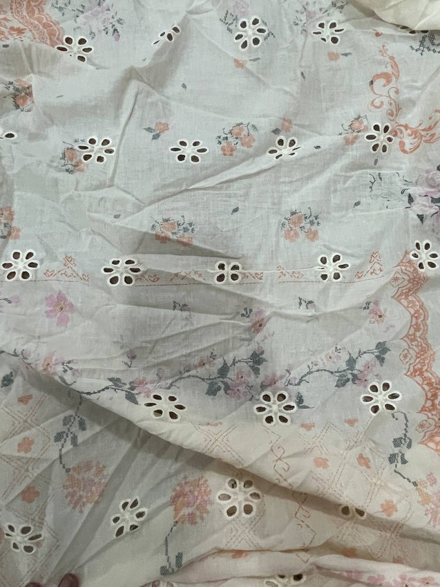 Cut Piece SALE- Premium Designer HAKUBA CHIKANKARI FABRICS IN SALE - Cut SIZE (2) METER