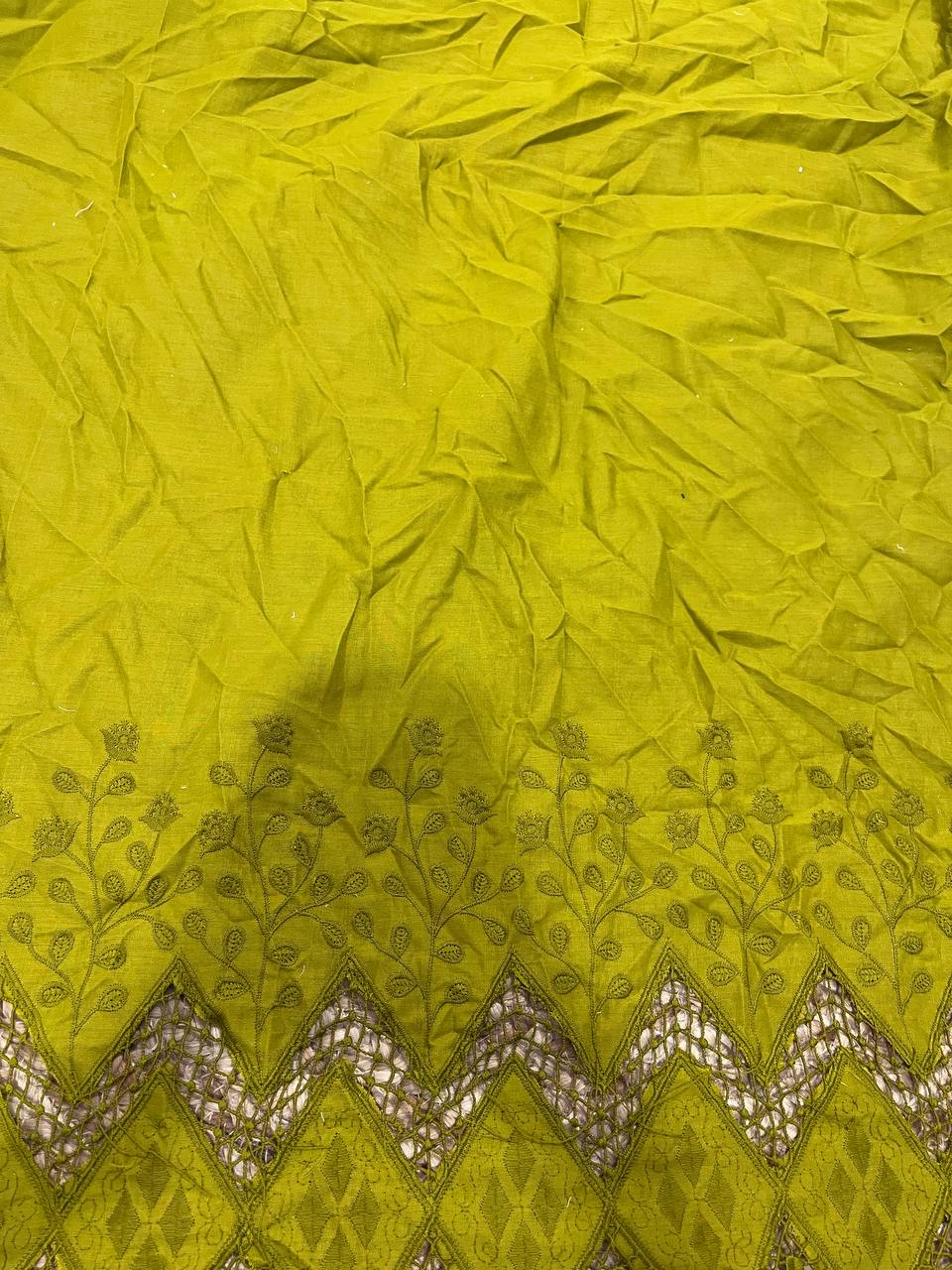 Cut Piece SALE- Premium Designer HAKUBA CHIKANKARI FABRICS IN SALE - Cut SIZE (1) METER