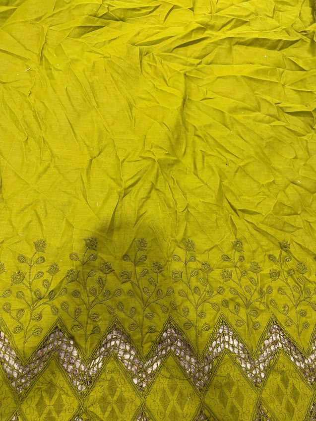 Cut Piece SALE- Premium Designer HAKUBA CHIKANKARI FABRICS IN SALE - Cut SIZE (1) METER