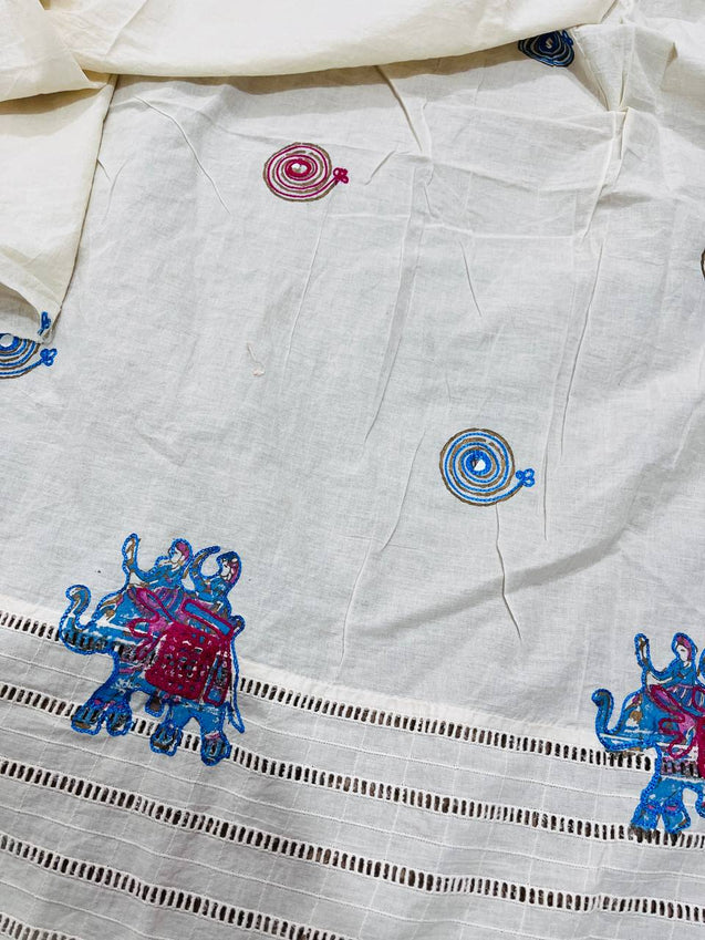 Cut Piece SALE- Premium Designer HAKUBA CHIKANKARI FABRICS IN SALE - Cut SIZE (2) METER