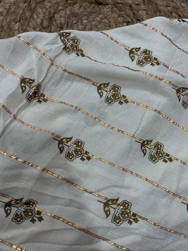 Cut Piece SALE- Premium Designer HAKUBA CHIKANKARI FABRICS IN SALE - Cut SIZE (1.25) METER