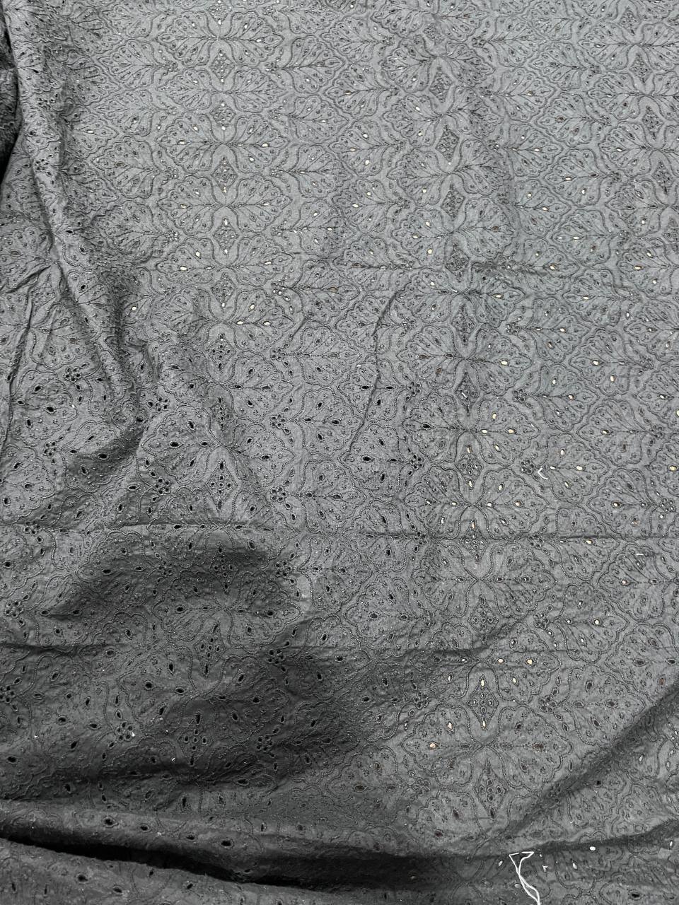 Cut Piece SALE- Premium Designer HAKUBA CHIKANKARI FABRICS IN SALE - Cut SIZE (1.80) METER