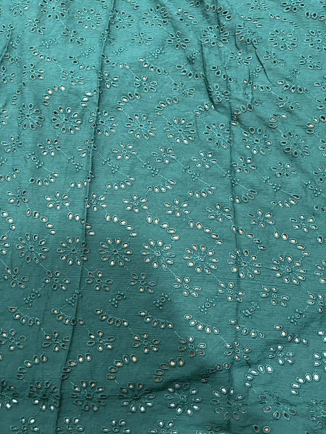 Cut Piece SALE- Premium Designer HAKUBA CHIKANKARI FABRICS IN SALE - Cut SIZE (1.50) METER