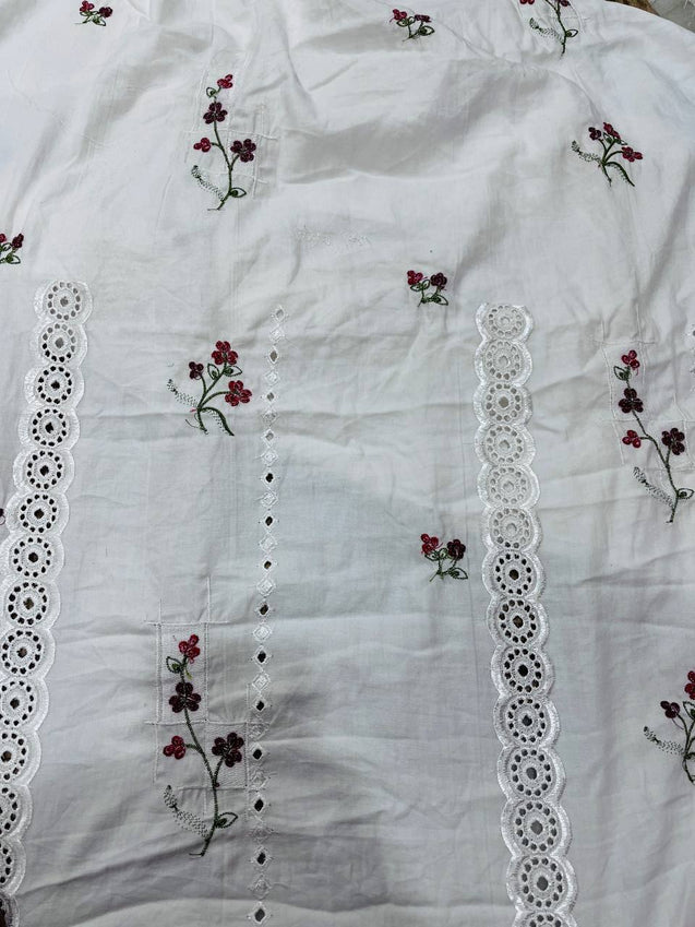 Cut Piece SALE- Premium Designer HAKUBA CHIKANKARI FABRICS IN SALE - Cut SIZE (2.30) METER