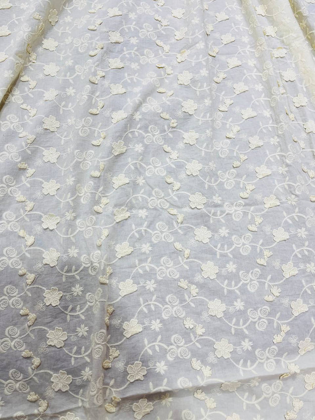Cut Piece SALE- Premium Designer HAKUBA CHIKANKARI FABRICS IN SALE - Cut SIZE (1.50) METER