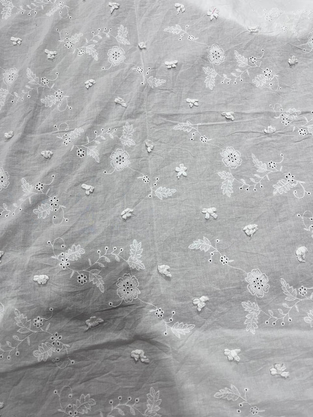Cut Piece SALE- Premium Designer HAKUBA CHIKANKARI FABRICS IN SALE - Cut SIZE (1.25) METER