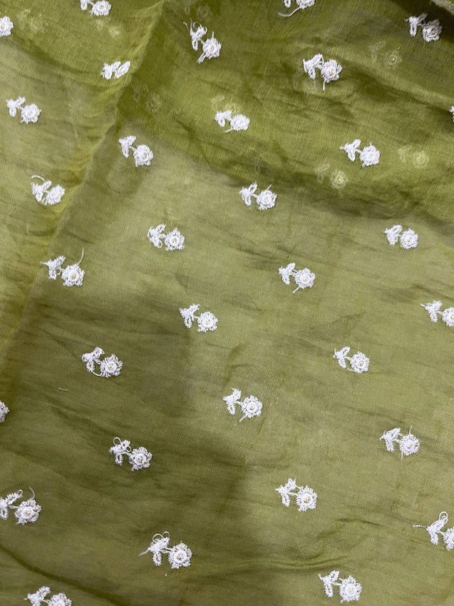 Cut Piece SALE- Premium Designer HAKUBA CHIKANKARI FABRICS IN SALE - Cut SIZE (1.50) METER