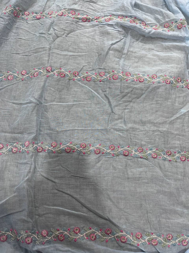 Cut Piece SALE- Premium Designer HAKUBA CHIKANKARI FABRICS IN SALE - Cut SIZE (1) METER