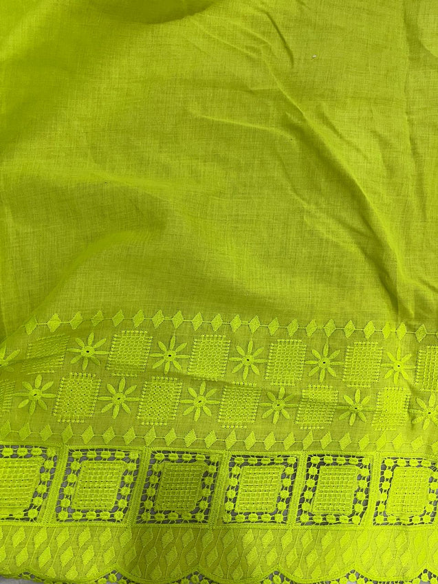 Cut Piece SALE- Premium Designer HAKUBA CHIKANKARI FABRICS IN SALE - Cut SIZE (3.25) METER