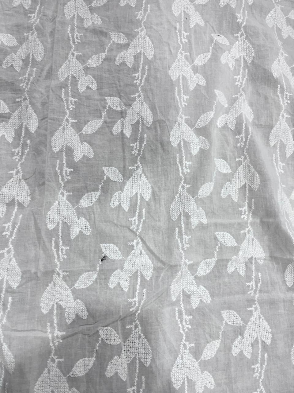 Cut Piece SALE- Premium Designer HAKUBA CHIKANKARI FABRICS IN SALE - Cut SIZE (1) METER