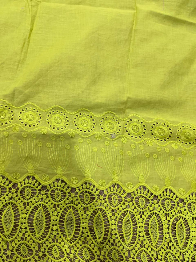 Cut Piece SALE- Premium Designer HAKUBA CHIKANKARI FABRICS IN SALE - Cut SIZE (0.80) METER