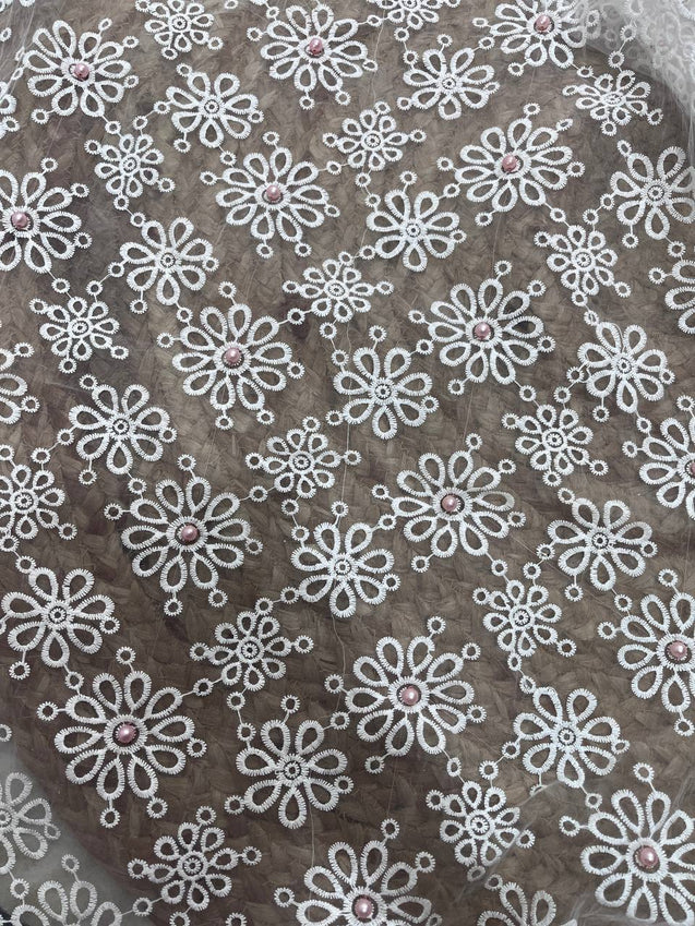 Cut Piece SALE- Premium Designer HAKUBA CHIKANKARI FABRICS IN SALE - Cut SIZE (1.25) METER
