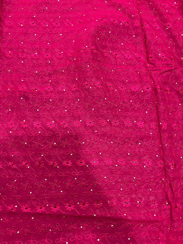 Cut Piece SALE- Premium Designer HAKUBA CHIKANKARI FABRICS IN SALE - Cut SIZE (2.5) METER