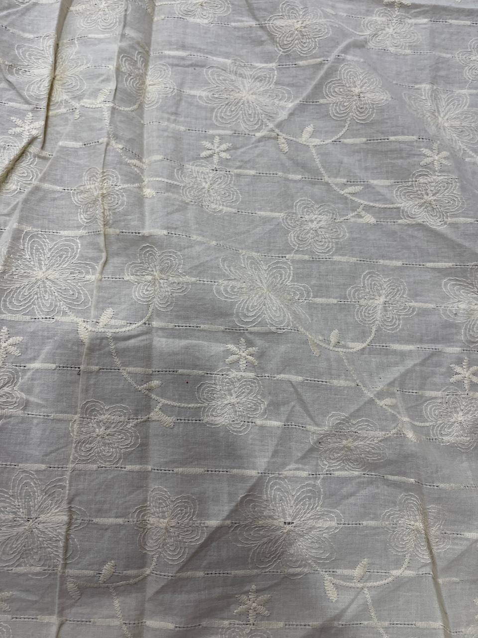 Cut Piece SALE- Premium Designer HAKUBA CHIKANKARI FABRICS IN SALE - Cut SIZE (1.65) METER