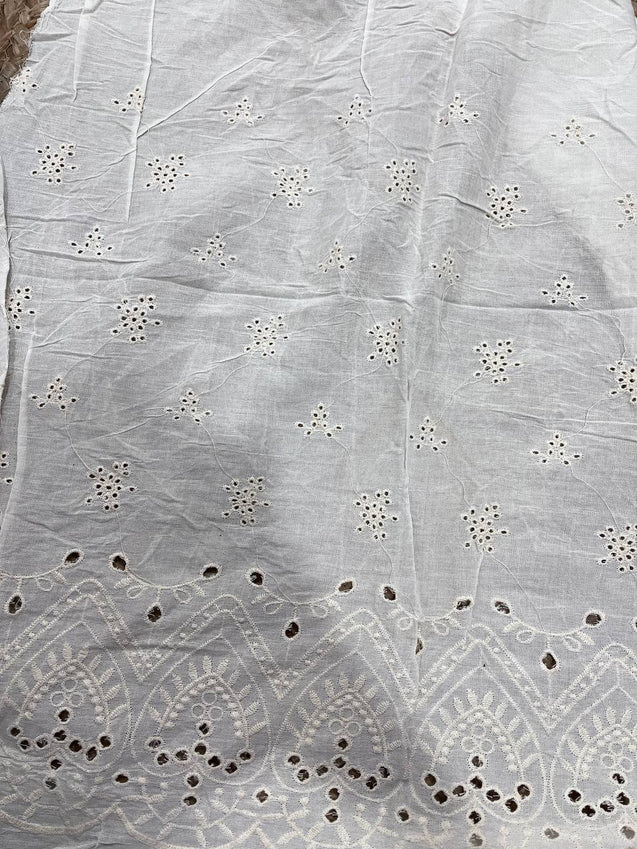 Cut Piece SALE- Premium Designer HAKUBA CHIKANKARI FABRICS IN SALE - Cut SIZE (0.50) METER
