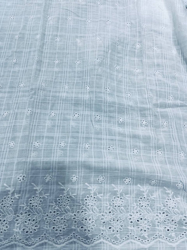 Cut Piece SALE- Premium Designer HAKUBA CHIKANKARI FABRICS IN SALE - Cut SIZE (2) METER