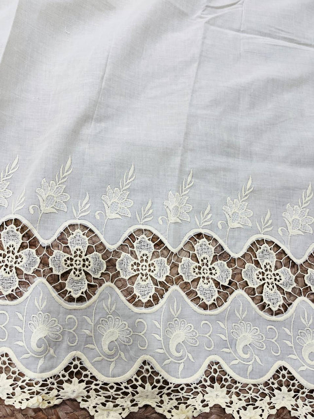 Cut Piece SALE- Premium Designer HAKUBA CHIKANKARI FABRICS IN SALE - Cut SIZE (2.50) METER