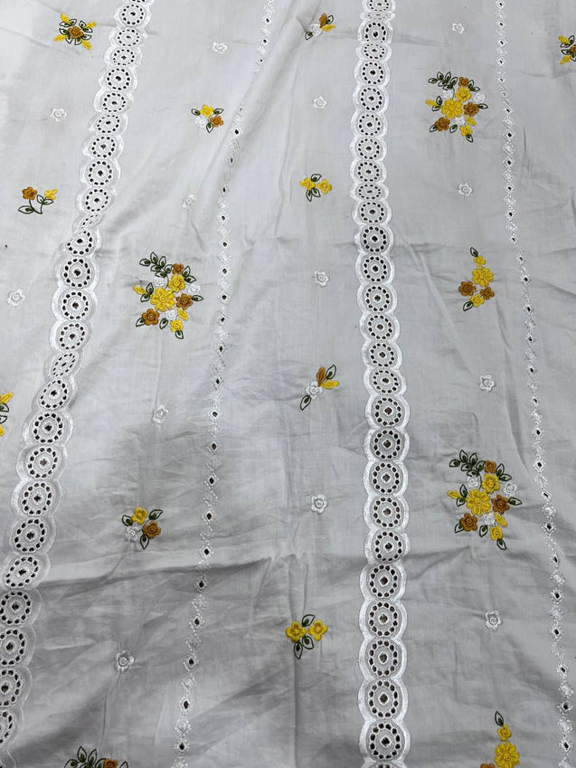 Cut Piece SALE- Premium Designer HAKUBA CHIKANKARI FABRICS IN SALE - Cut SIZE (2) METER