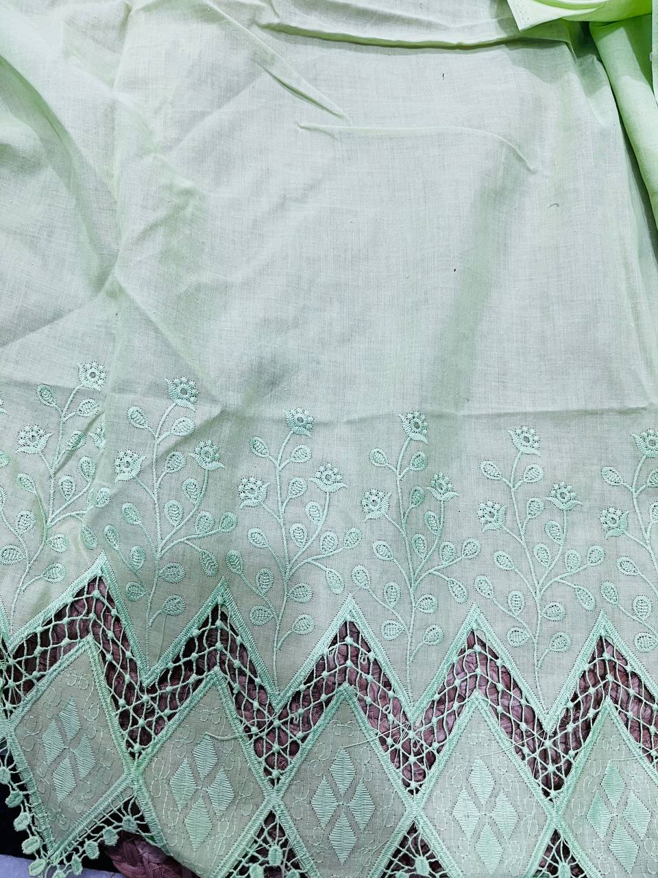 Cut Piece SALE- Premium Designer HAKUBA CHIKANKARI FABRICS IN SALE - Cut SIZE (2.25) METER