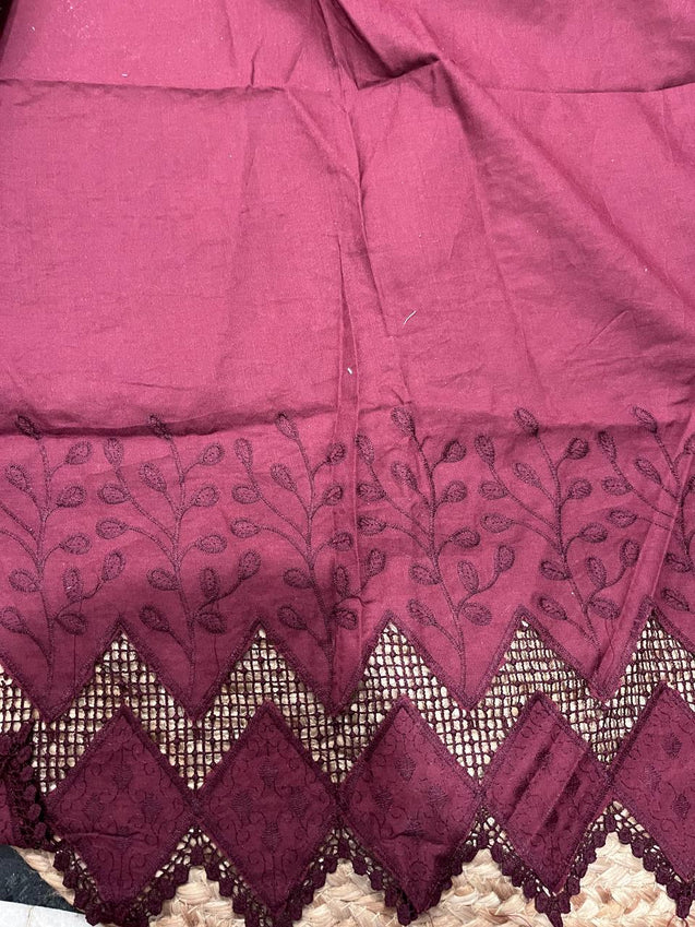 Cut Piece SALE- Premium Designer HAKUBA CHIKANKARI FABRICS IN SALE - Cut SIZE (1.25) METER