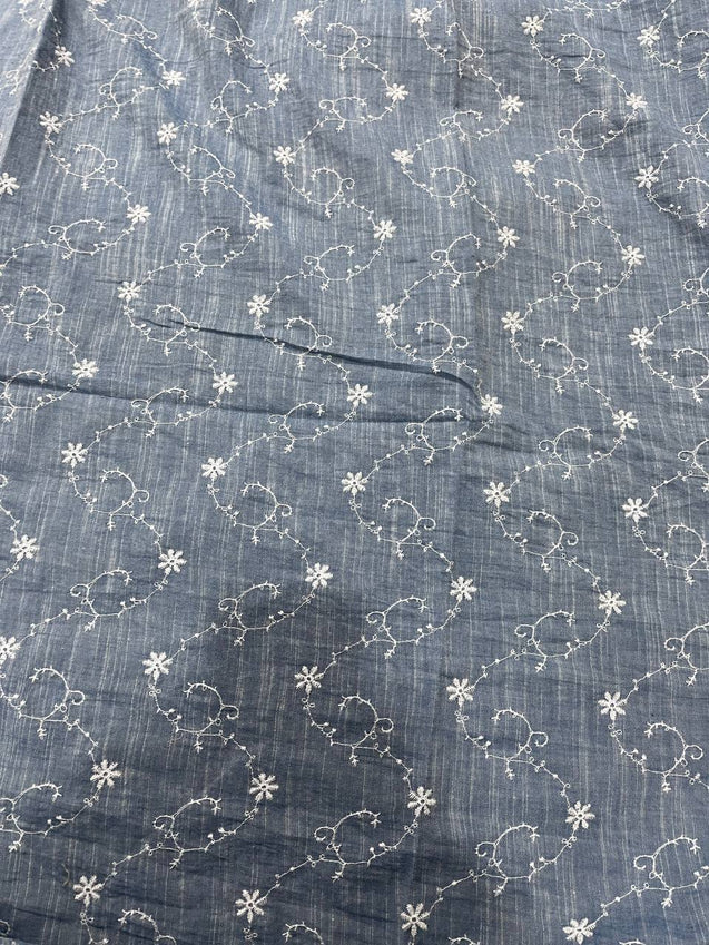 Cut Piece SALE- Premium Designer HAKUBA CHIKANKARI FABRICS IN SALE - Cut SIZE (2.5) METER