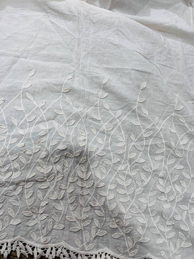 Cut Piece SALE- Premium Designer HAKUBA CHIKANKARI FABRICS IN SALE - Cut SIZE (1) METER