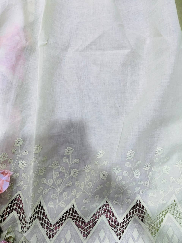 Cut Piece SALE- Premium Designer HAKUBA CHIKANKARI FABRICS IN SALE - Cut SIZE (1.90) METER