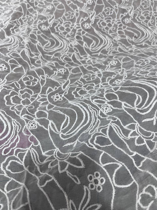 Cut Piece SALE- Premium Designer HAKUBA CHIKANKARI FABRICS IN SALE - Cut SIZE (1.40) METER