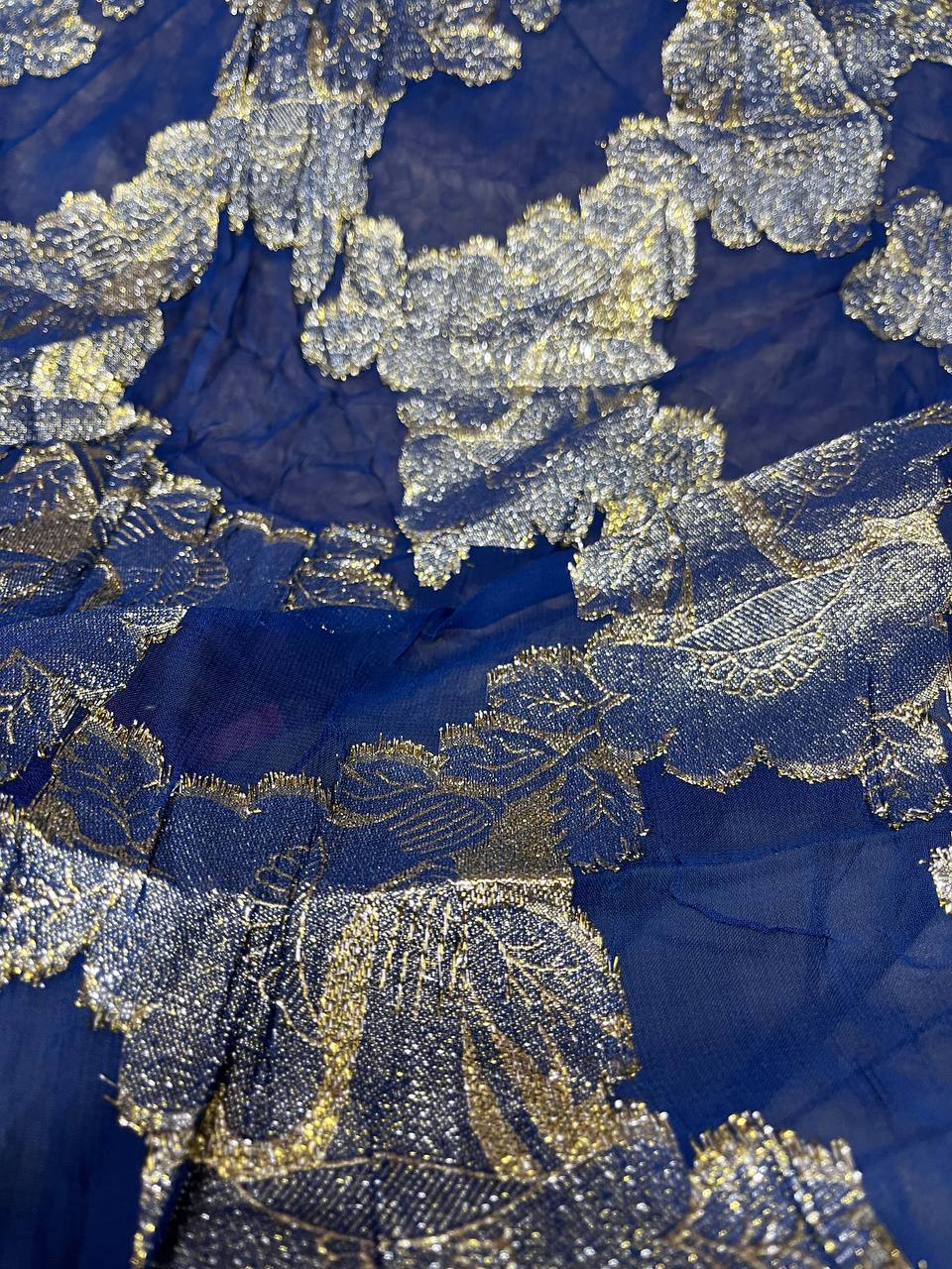 Cut Piece SALE- Premium Designer HAKUBA CHIKANKARI FABRICS IN SALE - Cut SIZE (1) METER