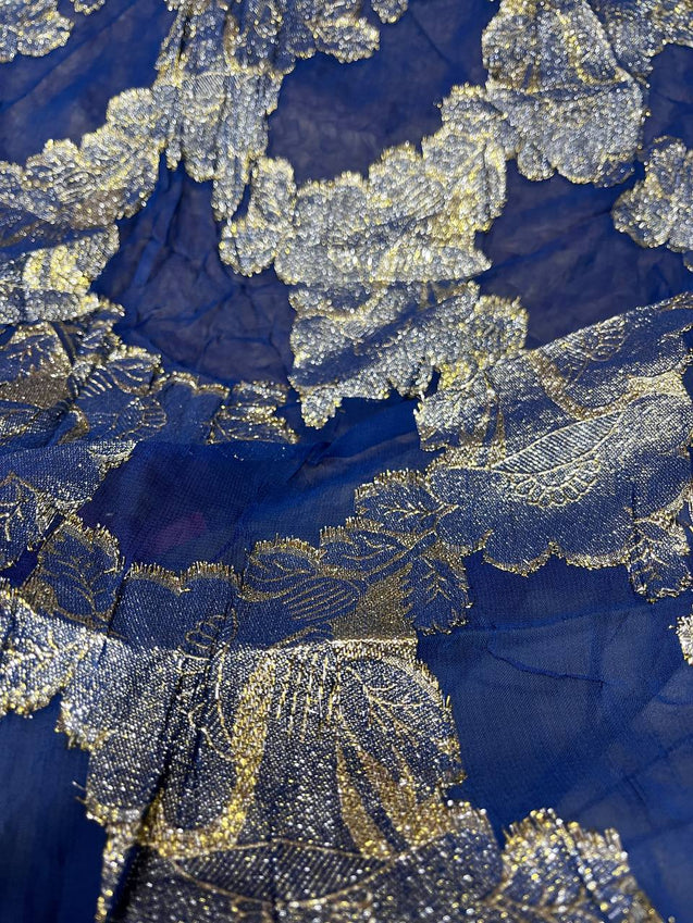 Cut Piece SALE- Premium Designer HAKUBA CHIKANKARI FABRICS IN SALE - Cut SIZE (1) METER