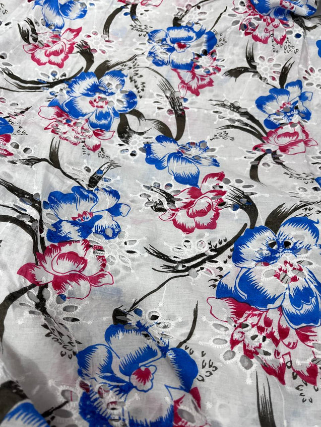 Cut Piece SALE- Premium Designer HAKUBA CHIKANKARI FABRICS IN SALE - Cut SIZE (5) METER