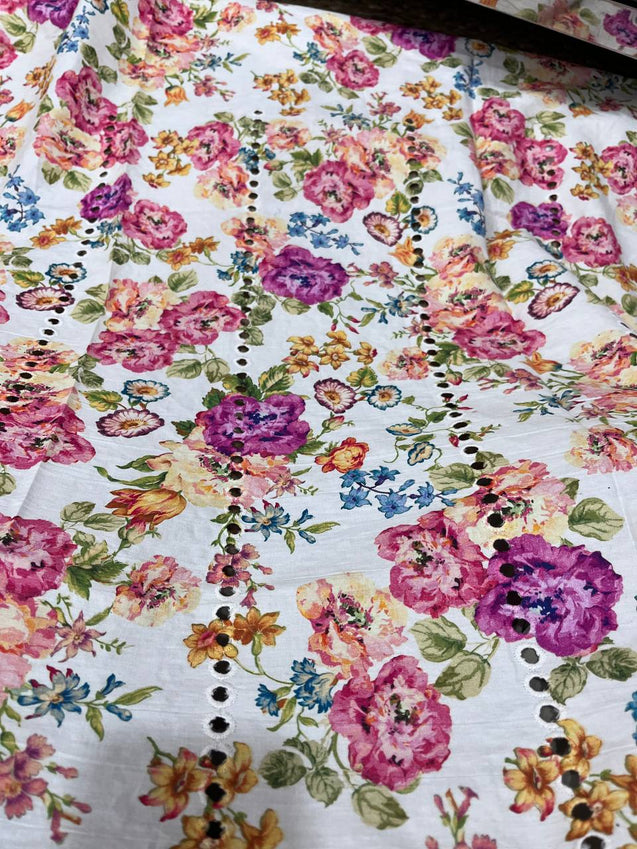 Cut Piece SALE- Premium Designer HAKUBA CHIKANKARI FABRICS IN SALE - Cut SIZE (2.5) METER