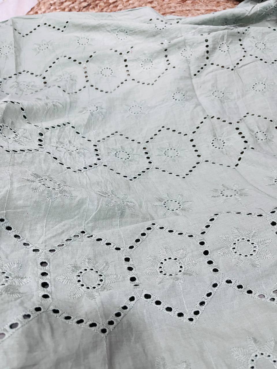 Cut Piece SALE- Premium Designer HAKUBA CHIKANKARI FABRICS IN SALE - Cut SIZE (2.80) METER