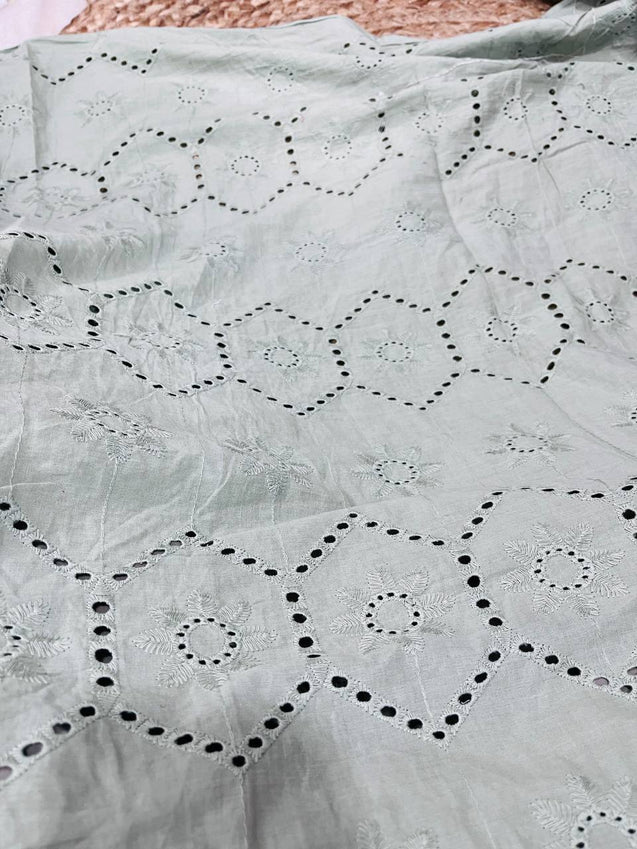 Cut Piece SALE- Premium Designer HAKUBA CHIKANKARI FABRICS IN SALE - Cut SIZE (2.80) METER