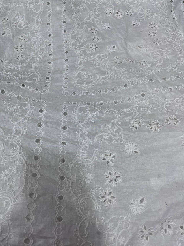 Cut Piece SALE- Premium Designer HAKUBA CHIKANKARI FABRICS IN SALE - Cut SIZE (3) METER