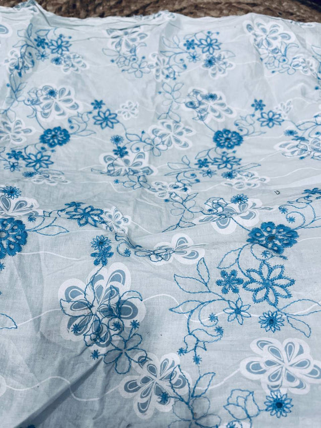 Cut Piece SALE- Premium Designer HAKUBA CHIKANKARI FABRICS IN SALE - Cut SIZE (1) METER