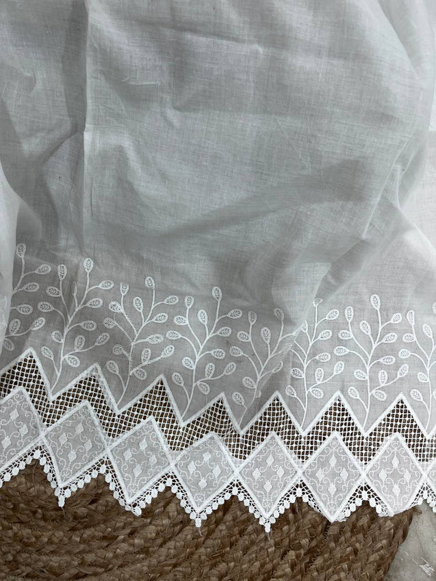 Cut Piece SALE- Premium Designer HAKUBA CHIKANKARI FABRICS IN SALE - Cut SIZE (2.40) METER