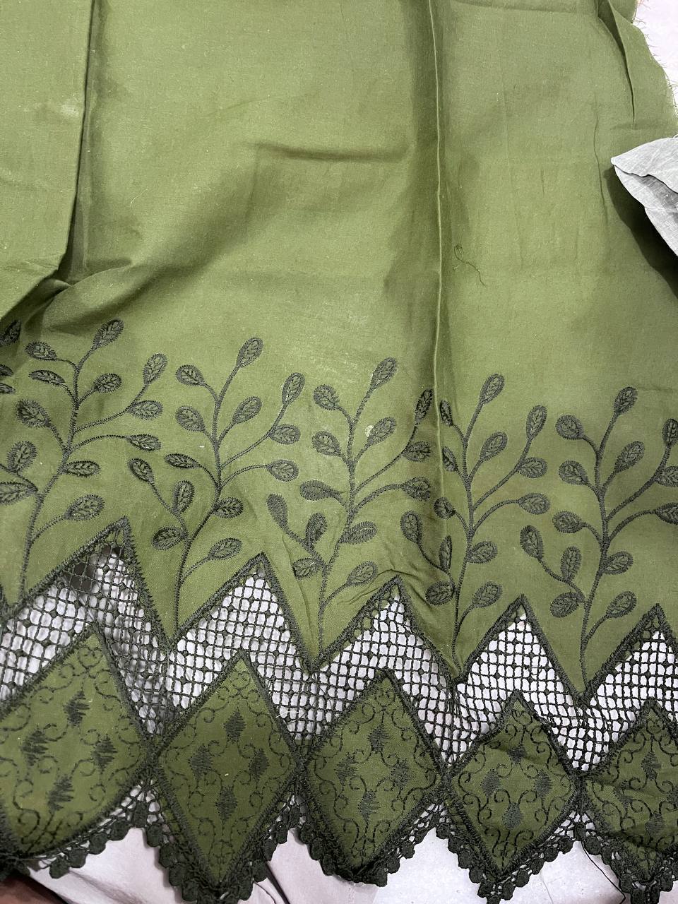 Cut Piece SALE- Premium Designer HAKUBA CHIKANKARI FABRICS IN SALE - Cut SIZE (1) METER