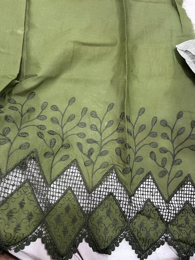 Cut Piece SALE- Premium Designer HAKUBA CHIKANKARI FABRICS IN SALE - Cut SIZE (1) METER