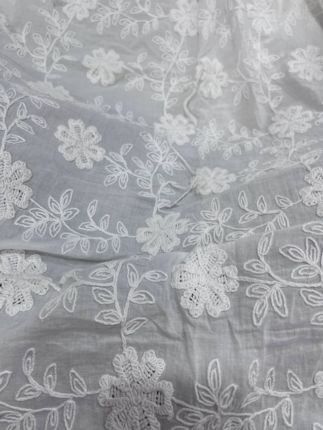 Cut Piece SALE- Premium Designer HAKUBA CHIKANKARI FABRICS IN SALE - Cut SIZE (1.25) METER